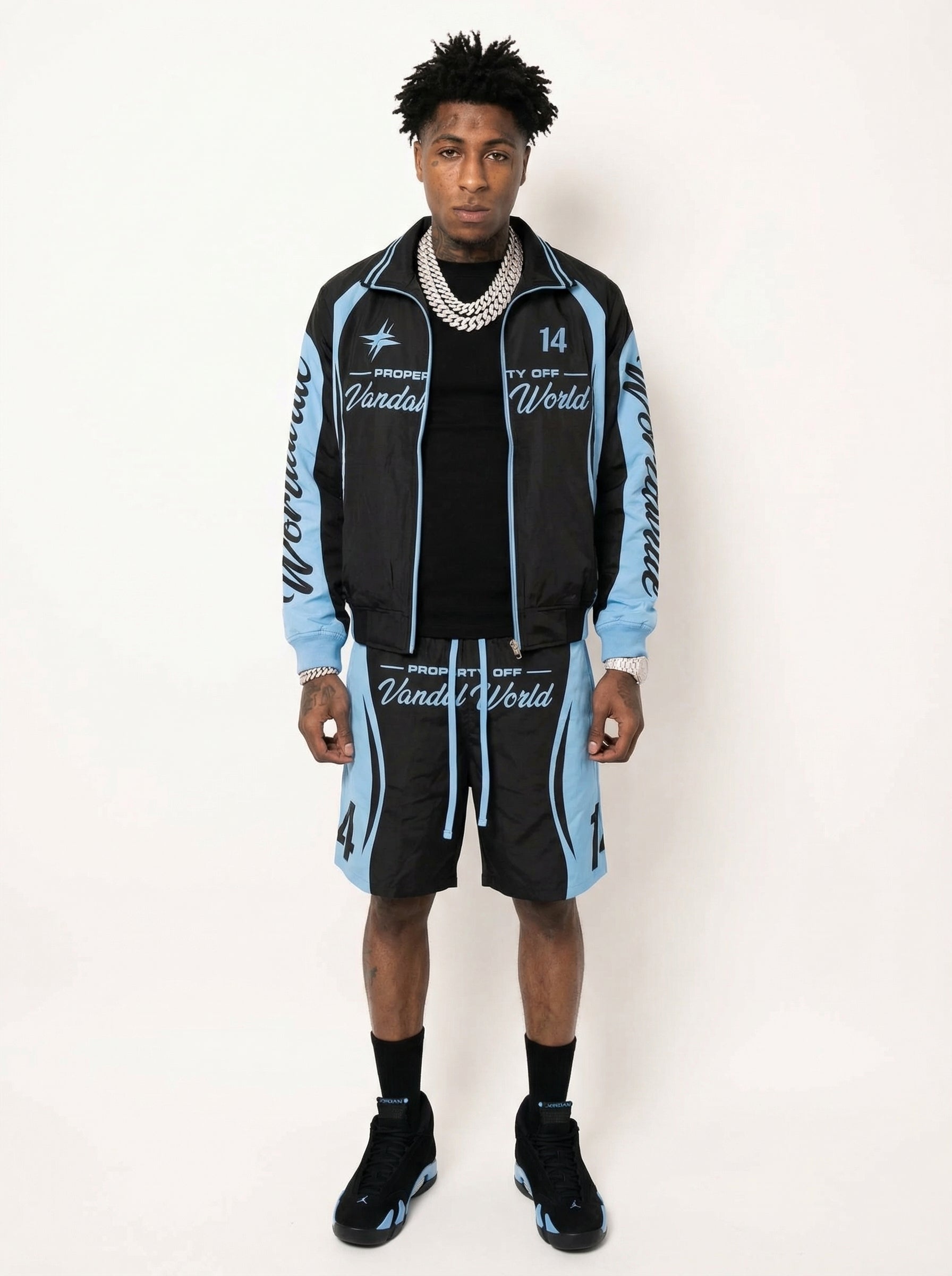 Vandal World Tracksuit - Black & Blue