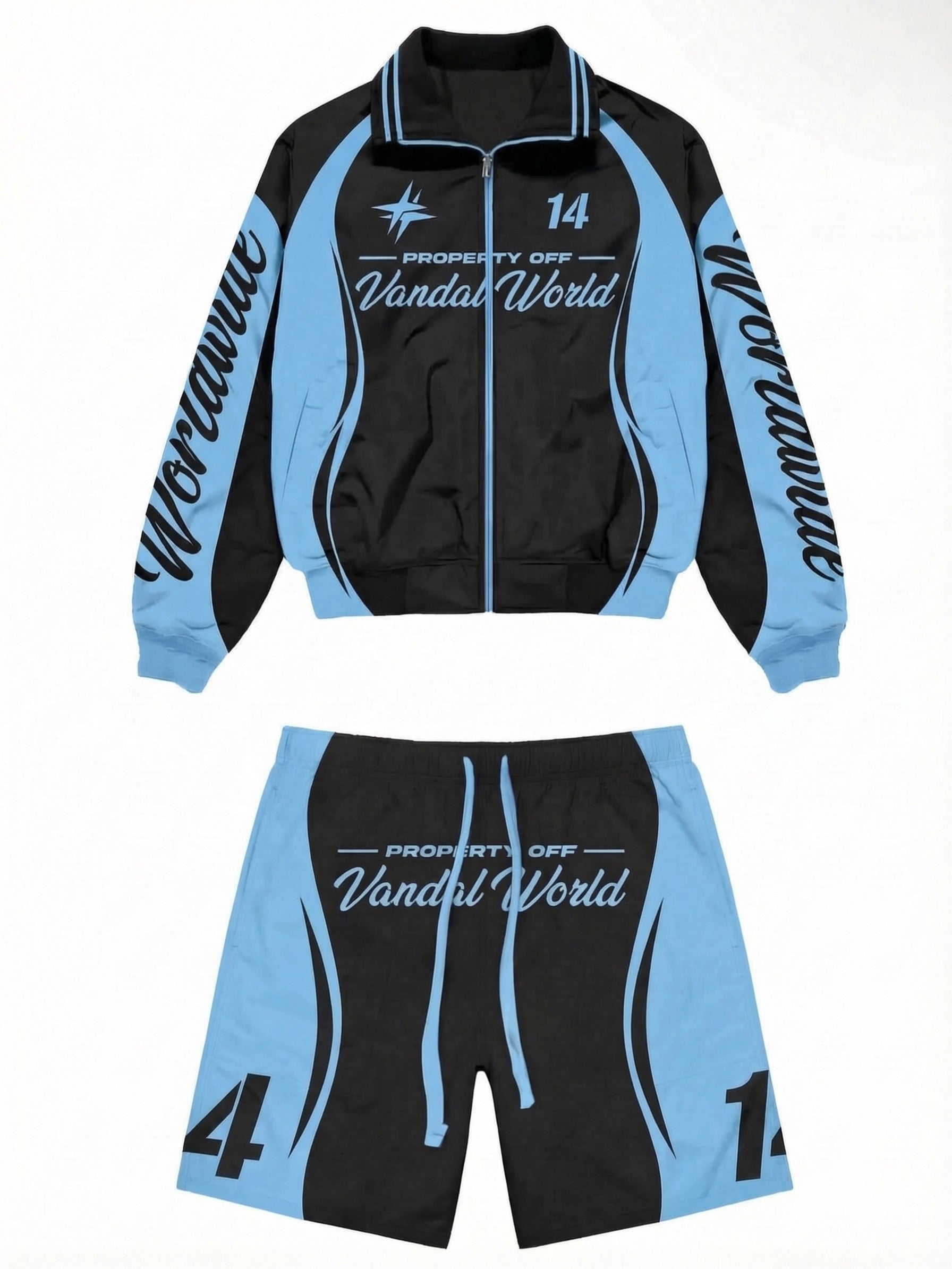 Vandal World Tracksuit - Black & Blue